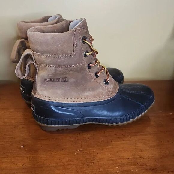 Sorel Cheyenne waterproof leather duck boots men's size 8 - Picture 1 of 8